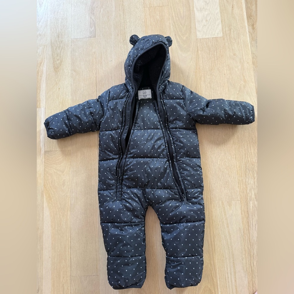 GAP Black and White Polka Dot Baby Snowsuit